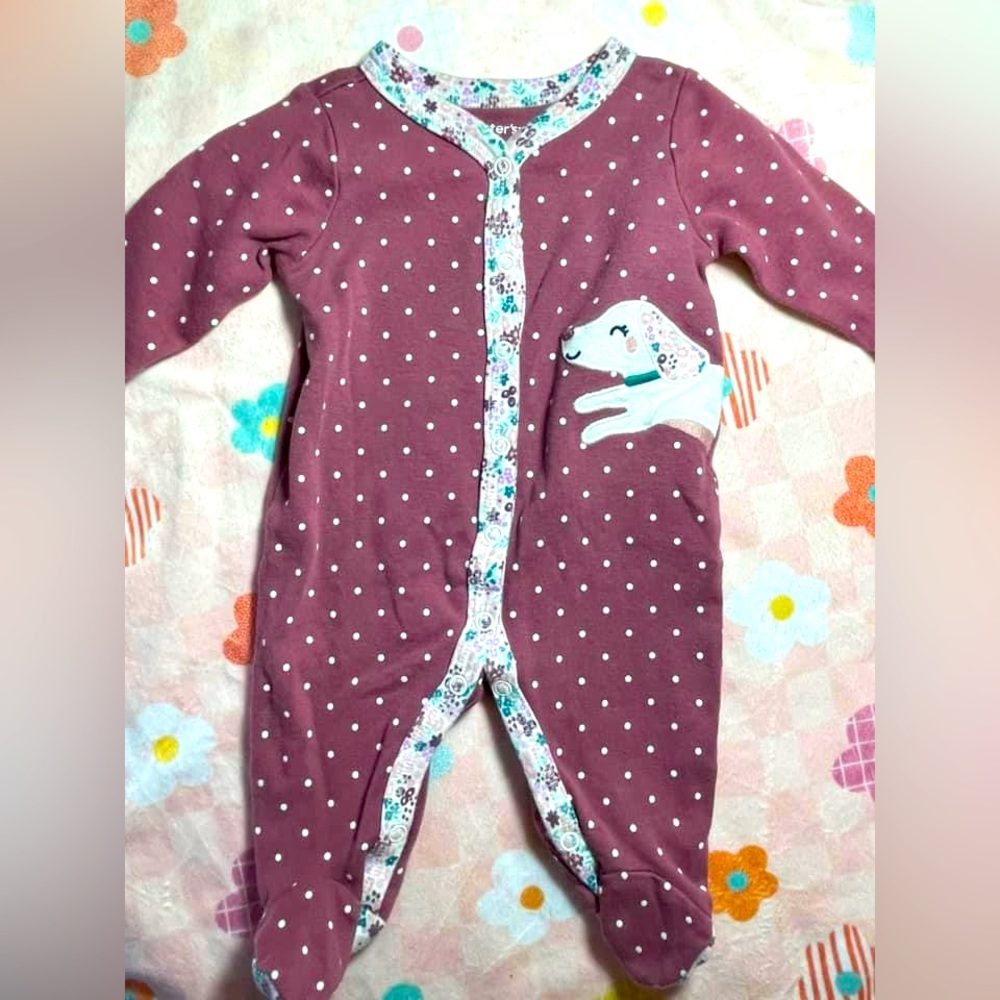 Carter’s Footed Polka Dot Dog Pajamas